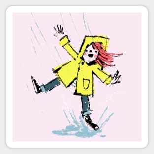Rainy Day Girl Sticker